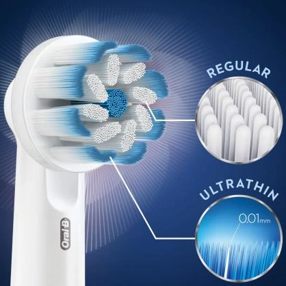 EB60-8 Braun Oral-B SENSITIVE Labai labai plonas Elektrinio Dantų Šepetėlio Galvutės
