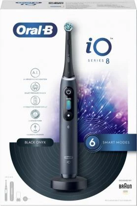 Elektrinis dantų šepetėlis Oral-B iO8, juodas