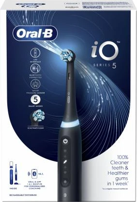 Braun iOG5.1B6.2DK Oral-B iO5 Elektrinis Dantų Šepetėlis Matt Juodas