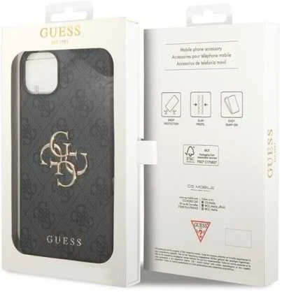 Dėklas GUESS GUHCP15S4GGGR IPHONE 15/14/13 6.1 "GRAY / GRAY HARDCASE 4G BIG METAL LOGO