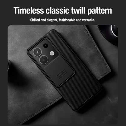 Xiaomi Redmi Note 13 Pro 5G Nillkin CamShield Pro dėklas telefonui juodos spalvos