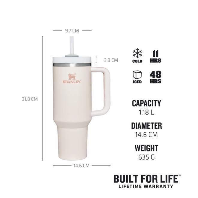 Gertuvė Stanley The Quencher H2.0 Flowstate™ Tumbler | 1,18 L | Kreminė | Su šiaudeliu aprašymas - Prekės nuotrauka