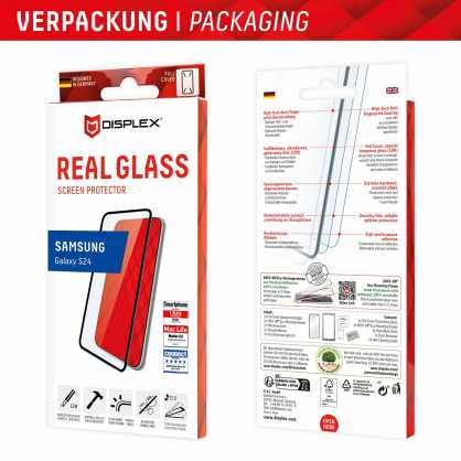 „Displex Juodas“ – „Samsung Galaxy S24“ viso ekrano 3D apsauginis stiklas
