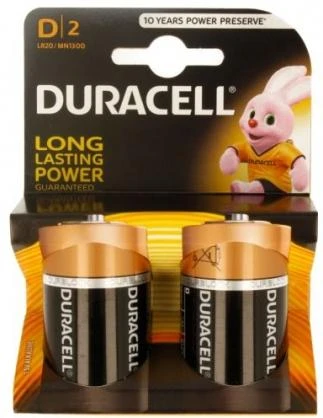Baterija - Duracell LR20 D MN1300 1.5V Alkalinės Baterijos 2 Pak.