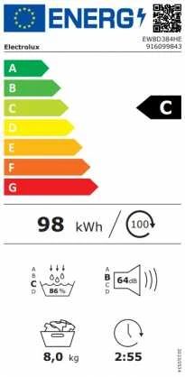 Džiovyklė Electrolux EW8D384HE