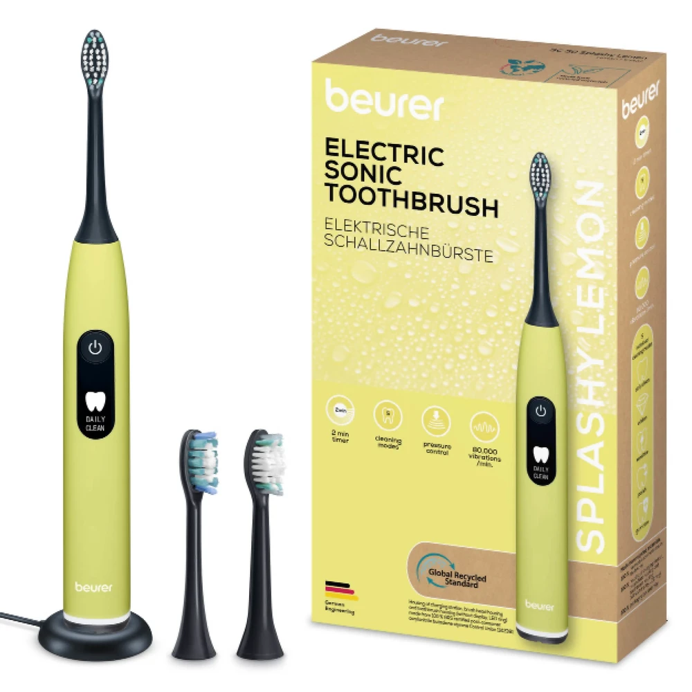 Elektrinis dantų šepetėlis Beurer SC 50 Sonic, Geltonas