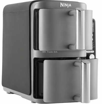 Karšto oro gruzdintuvė Ninja Double Stack XL, 2 lygių, 9,5 l, SL400EU, Tamsiai pilka