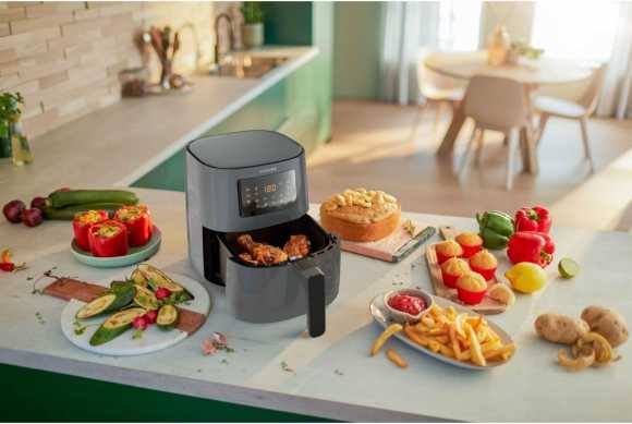 Gruzdintuvė Philips | Airfryer Connected | HD9255/60 | Galia 1400 W | Talpa 4,1 L | Rapid Air technologija | Pilkas