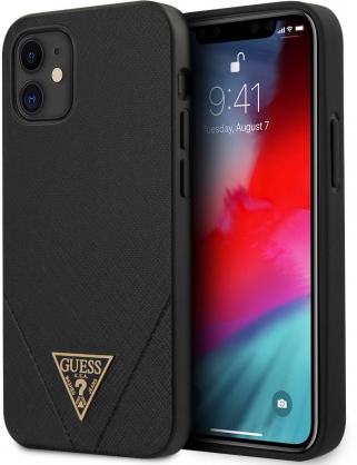 Original Apple iPhone 12 Mini Guess Hardcase Saffiano (GUHCP12SVSATMLBK) dėklas telefonui juodos spalvos