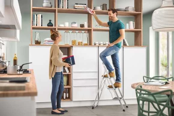 Hailo Laisvai pastatomos vienpusės aliuminio kopėčios, 3 laipteliai (4007126439345)