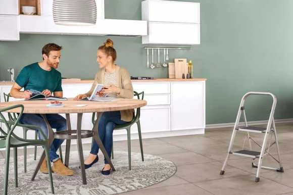 Hailo Laisvai pastatomos vienpusės aliuminio kopėčios, 3 laipteliai (4007126439345)