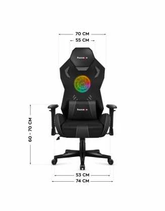 Huzaro Combat 7.6 RGB Juodas žaidimų kėdė su ventiliatoriumi