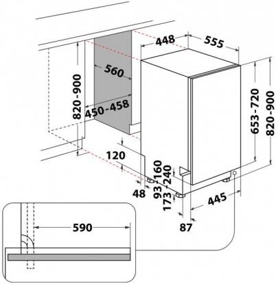 Whirlpool WSIC 3M27 C indaplovė Visiškai įmontuotos 10 vietos A++
