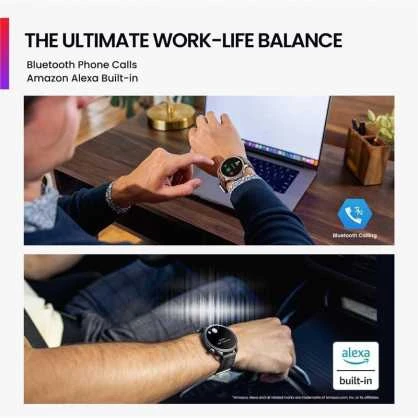 Išmanusis laikrodis Amazfit Balance, Tamsiai pilkos spalvos korpusas su juodos spalvos dirželiu
