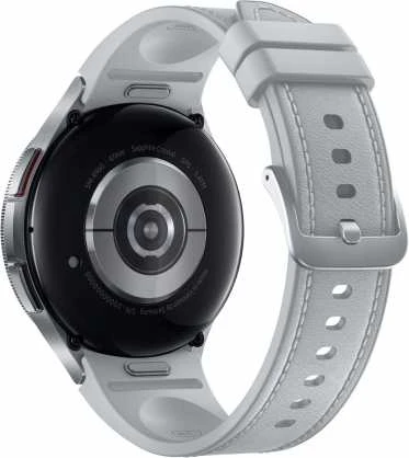 Išmanusis laikrodis Samsung Galaxy Watch 6 Classic LTE, 47 mm, Sidabrinės spalvos korpusas su pilkos spalvos dirželiu