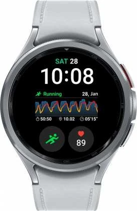Išmanusis laikrodis Samsung Galaxy Watch 6 Classic LTE, 47 mm, Sidabrinės spalvos korpusas su pilkos spalvos dirželiu