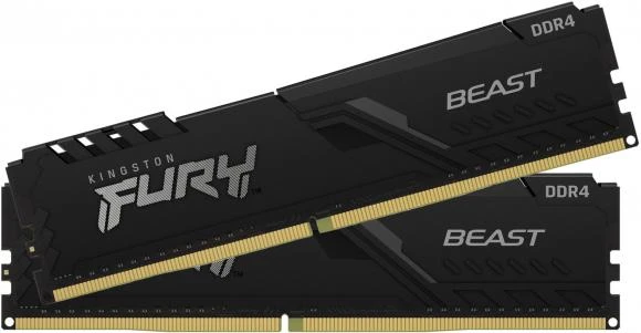 RAM KINGSTON 32GB 3200MHz DDR4 CL16 DIMM rinkinys iš 2 FURY Beast Juodas