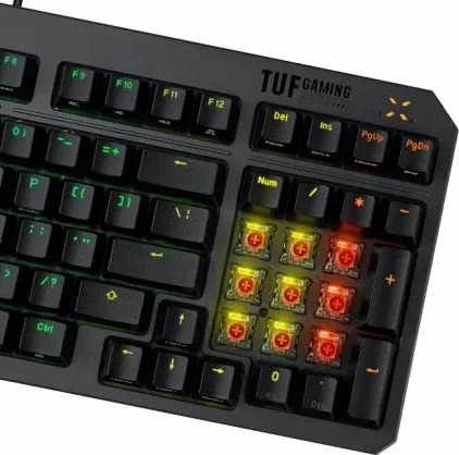 Klaviatūra žaidimams ASUS TUF Gaming K3 Gen II su laidu optyczno-mechaninė su pašvietimu juoda