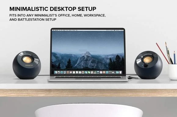 Kompiuterio kolonėlės Creative kompiuterinės kolonėlės 2.0 Pebble V2 juodos spalvos USB-C