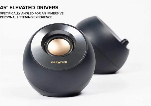 Kompiuterio kolonėlės Creative kompiuterinės kolonėlės 2.0 Pebble V2 juodos spalvos USB-C