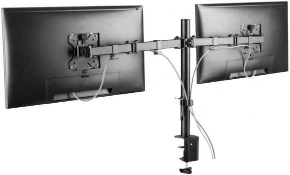 Monitoriaus laikiklis DELTACO GAMING dvigubas, 13"-32" ekranams, VESA 75x75 / 100x100, juodas / GAM-040