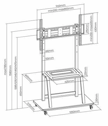 Laikiklis Sbox FS-1035 (37-100/150kg/800x600)