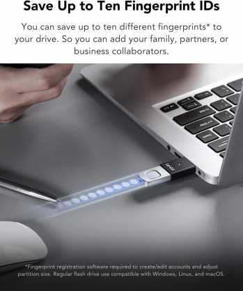 Lexar 128GB pirštų atspaudų skaitytuvas F35pro USB 3.2