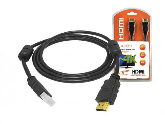 Juodas 3m HDMI laidas su filtrais