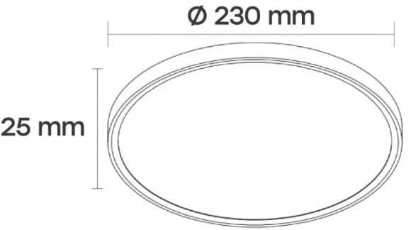Lubinis šviestuvas Kinkiet Eko-Light LED 18W 3CCT 2160lm 230*25mm. IP44 Juodas