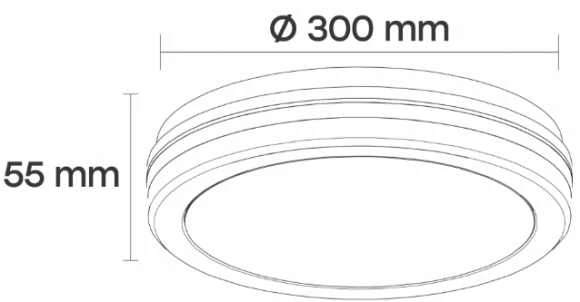 Lubinis šviestuvas Visional LED prožektorius 30W 3CCT 3600lm 300*55mm. IP65 Juodas