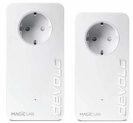 Maršrutizatorius „devolo Magic 2 LAN“ trigubas maitinimo adapteris Devolo + pradinis rinkinys, „Powerline“ (2 adapteriai)