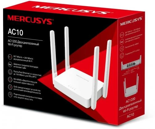 TP-Link „Mercusys“ | AC1200 belaidis dviejų dažnių maršrutizatorius | AC10 | 802.11ac | 300+867 Mbit/s | 10/100 Mbit/s | Ethernet LAN (RJ-45) jungtys 2 | Tinklo palaikymas: Ne | MU-MiMO: Taip | Ne, mobilusis plačiajuostis ryšys: Ne | Antenos tipas: 4 fiksuotos | Ne