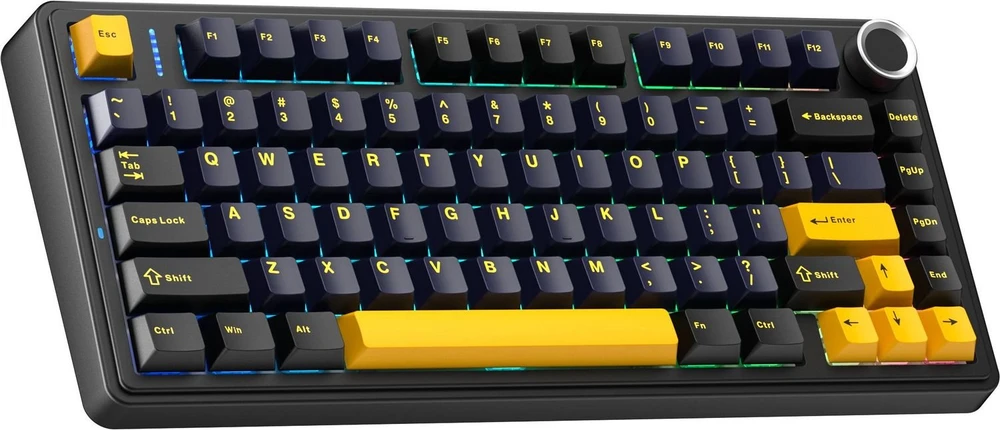 Mechaninė belaidė žaidimų klaviatūra Aula F75, su RGB apšvietimu, EN / RU išdėstymas, juodos spalvos aprašymas - Prekės nuotrauka