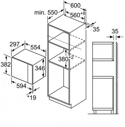 Įmontuojama mikrobangų krosnelė Bosch BFL524MS0