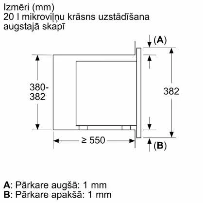 Bosch mikrobangų krosnelė | BFL623MW3 | Įmontuojama | 800 W | 20 l | Baltas