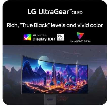 Monitorius LG | 45GS95QE-B | 45 " | OLED | 21:9 | 240 Hz | 0.03 ms | 3440 x 1440 pikselių | 275 cd/m² | HDMI jungtys quantity 2