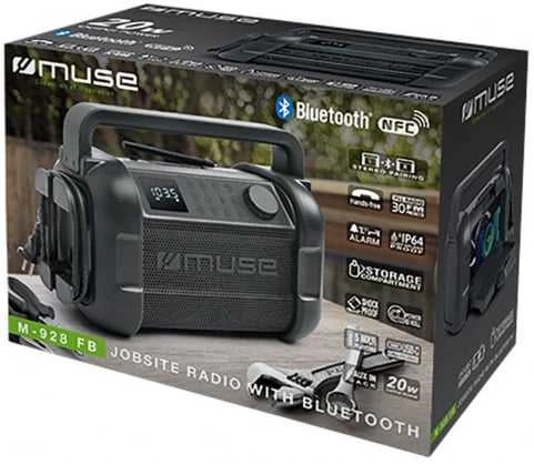 Muse | M-928 FB | Radio Speaker | Atsparus vandeniui | Bluetooth | Belaidė jungtis | Portable | NFC features | Juodas