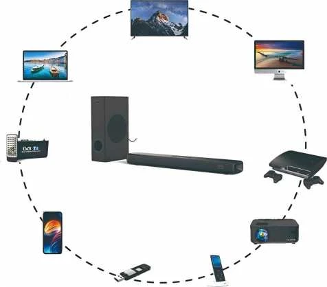 Namų kino sistema Mozos Soundbar, Juodas