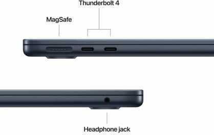 Nešiojamas kompiuteris „MacBook Air“ 13 colių įstrižainės „Apple M4 10C“ procesorius, „10C GPU“ / 16 GB / 512 GB SSD / vidurnakčio / RUS