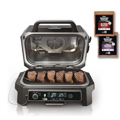 Ninja Woodfire Pro XL Elektrinis lauko grilis ir rūkyklė su išmaniąja kepimo sistema OG850EU