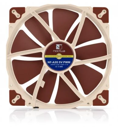 Noctua NF A20 5V PWM Kompiuterio dėklas Fan 20 cm rusvai gelsvas, Raudona