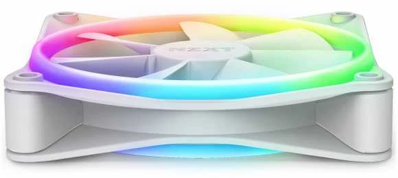 NZXT F-Series baltas ventiliatorius su RGB apšvietimu