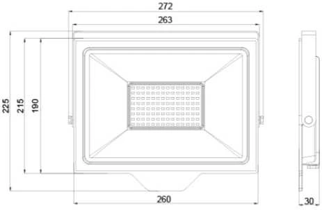 OLLO LED Prožektors 100W 4000K 10000lm IP65 SMD2835 CRI>80 PF>0.9 EEI:F