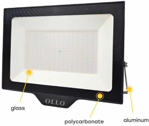 OLLO LED Prožektors 100W 4000K 10000lm IP65 SMD2835 CRI>80 PF>0.9 EEI:F