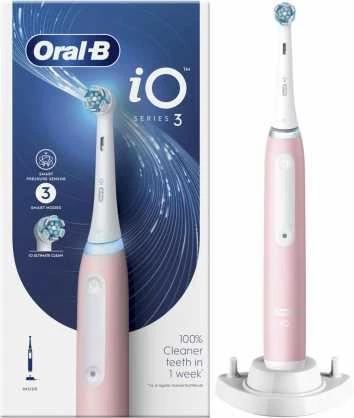 Oral-B | Elektrinis dantų šepetėlis | iO3 Series | Įkraunamas | Suaugusiems | Šepetėlių skaičius galvutės įeina 1 | Number of teeth brushing modes 3 | Blush Rožinė