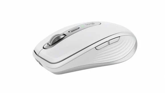 Belaidė pelė Logitech MX Anywhere 3S - RF belaidė + Bluetooth, lazerinis, 8000 DPI, Pale Pilkas (Baltas)