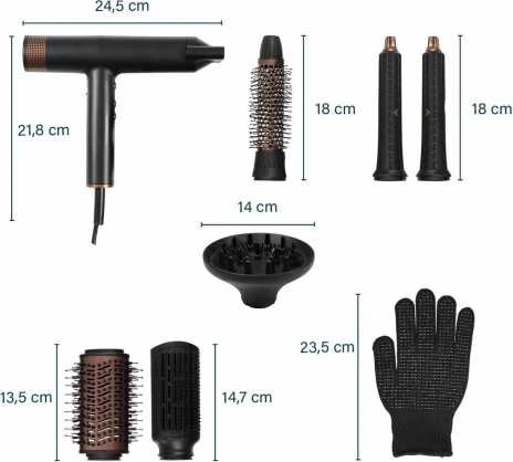 Plaukų džiovintuvas Princess | Airstyler Pro | 529205 | Ionic function | 2000 W | Juodas
