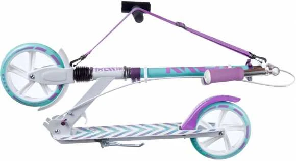 Aliuminis paspirtukas RAVEN PASTELLE PRO su dideliais 20 cm. ratais Handbrake and front suspension