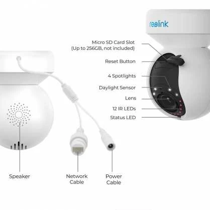 Vidinė apsaugos kamera Reolink E Series E560, baltos spalvos