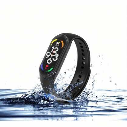 Riff Silicone Strap for Xiaomi Mi Band series 3/4/5/6/7 Juodas